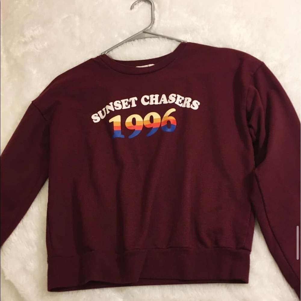 Crop crew neck sweatshirt